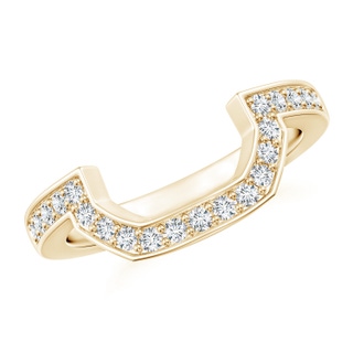 1.5mm GHVS Pave-Set Diamond Contoured Women's Wedding Ring in Yellow Gold