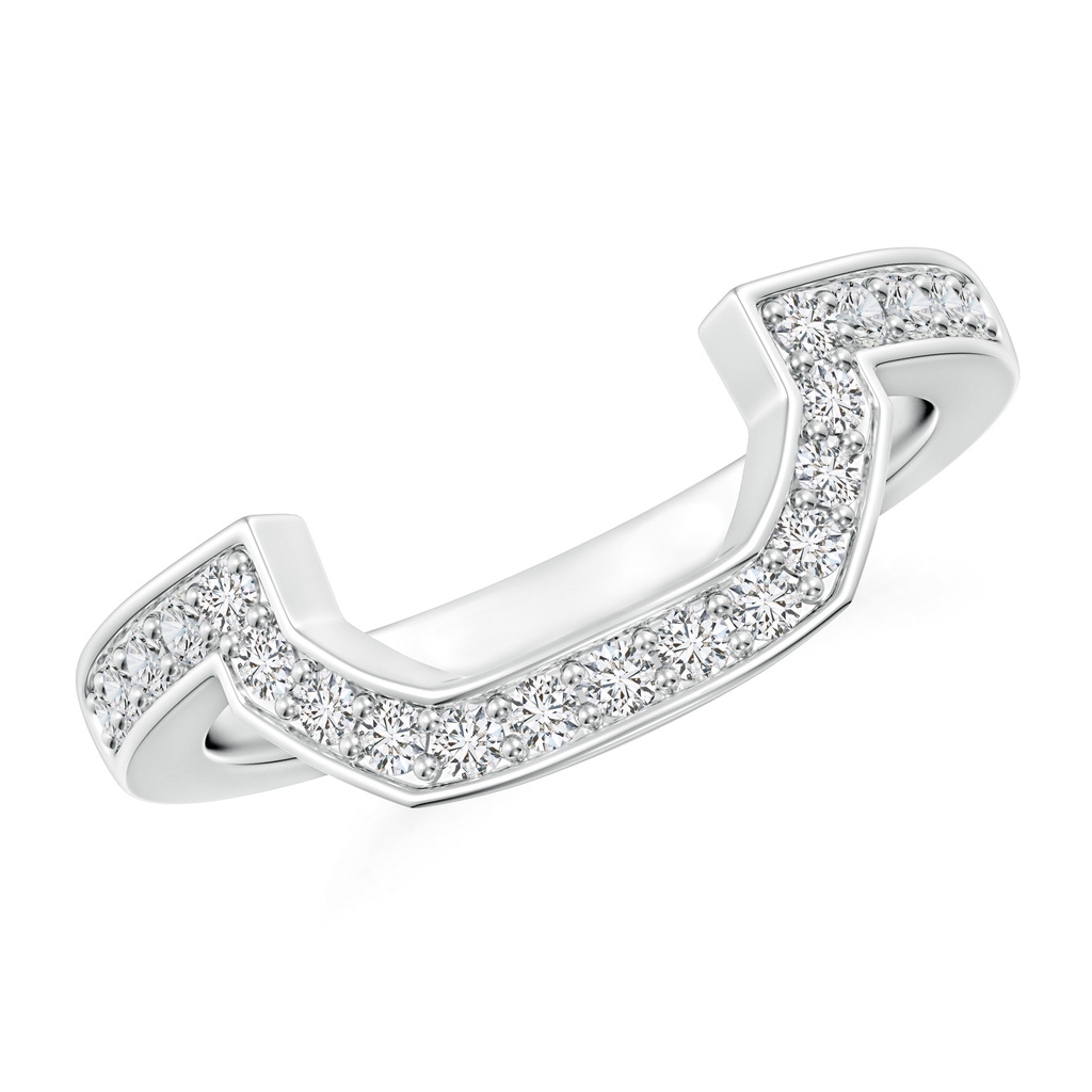 1.5mm HSI2 Pave-Set Diamond Contoured Women's Wedding Ring in White Gold