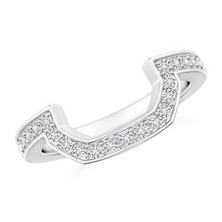 1.5mm HSI2 Pave-Set Diamond Contoured Women's Wedding Ring in White Gold