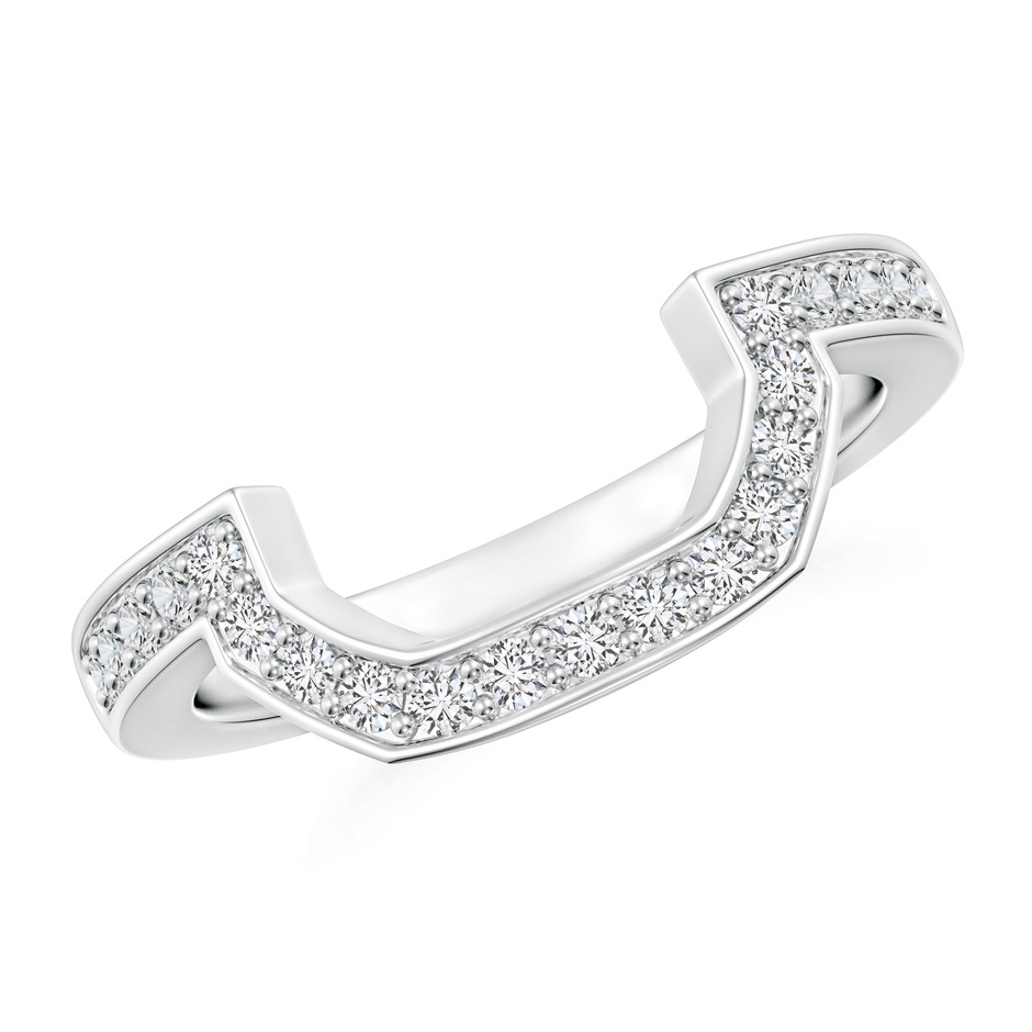 1.5mm HSI2 Pave-Set Diamond Contoured Women's Wedding Ring in White Gold 