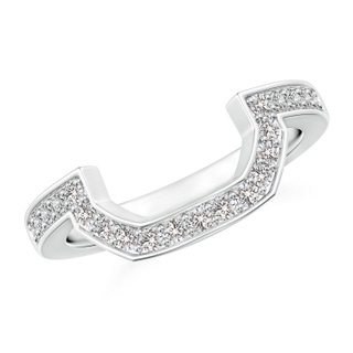 1.5mm II1 Pave-Set Diamond Contoured Women's Wedding Ring in White Gold