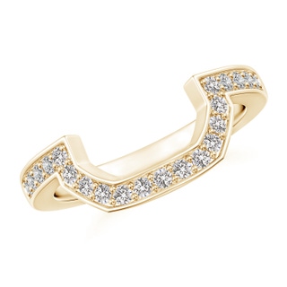 1.5mm II1 Pave-Set Diamond Contoured Women's Wedding Ring in Yellow Gold