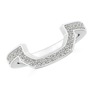 1.5mm JI2 Pave-Set Diamond Contoured Women's Wedding Ring in P950 Platinum