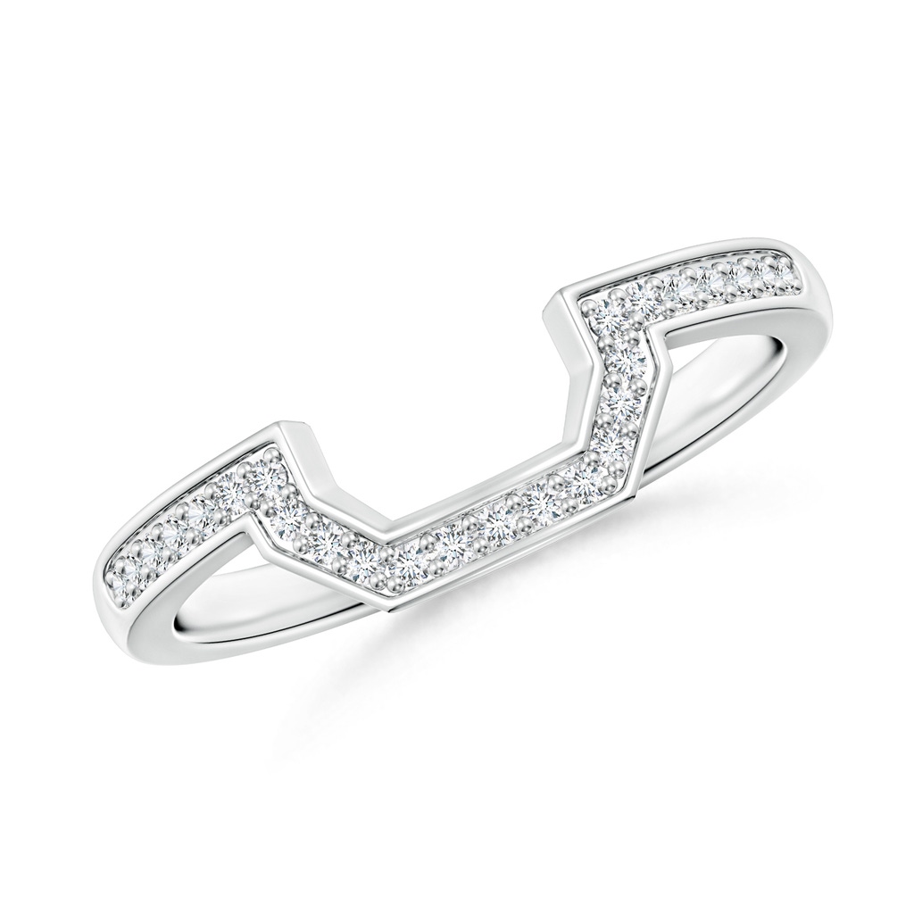 1mm GHVS Pave-Set Diamond Contoured Women's Wedding Ring in P950 Platinum
