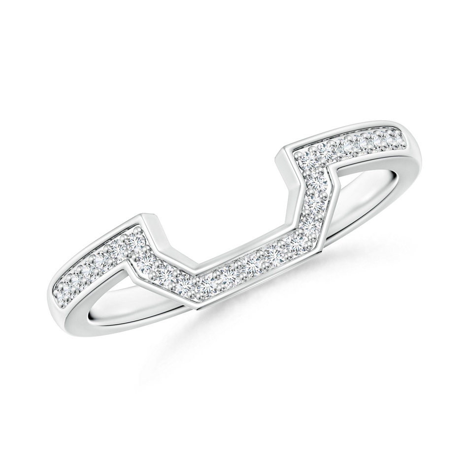 1mm GHVS Pave-Set Diamond Contoured Women's Wedding Ring in P950 Platinum 