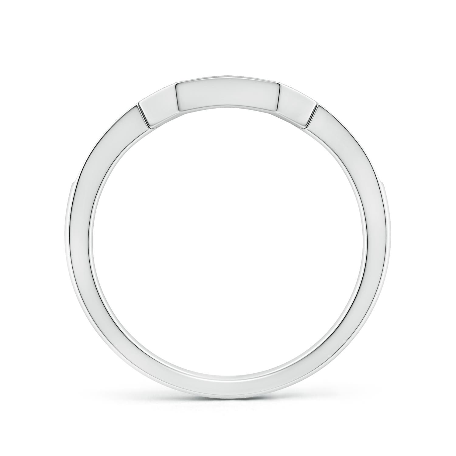 1mm HSI2 Pave-Set Diamond Contoured Women's Wedding Ring in 18K White Gold
