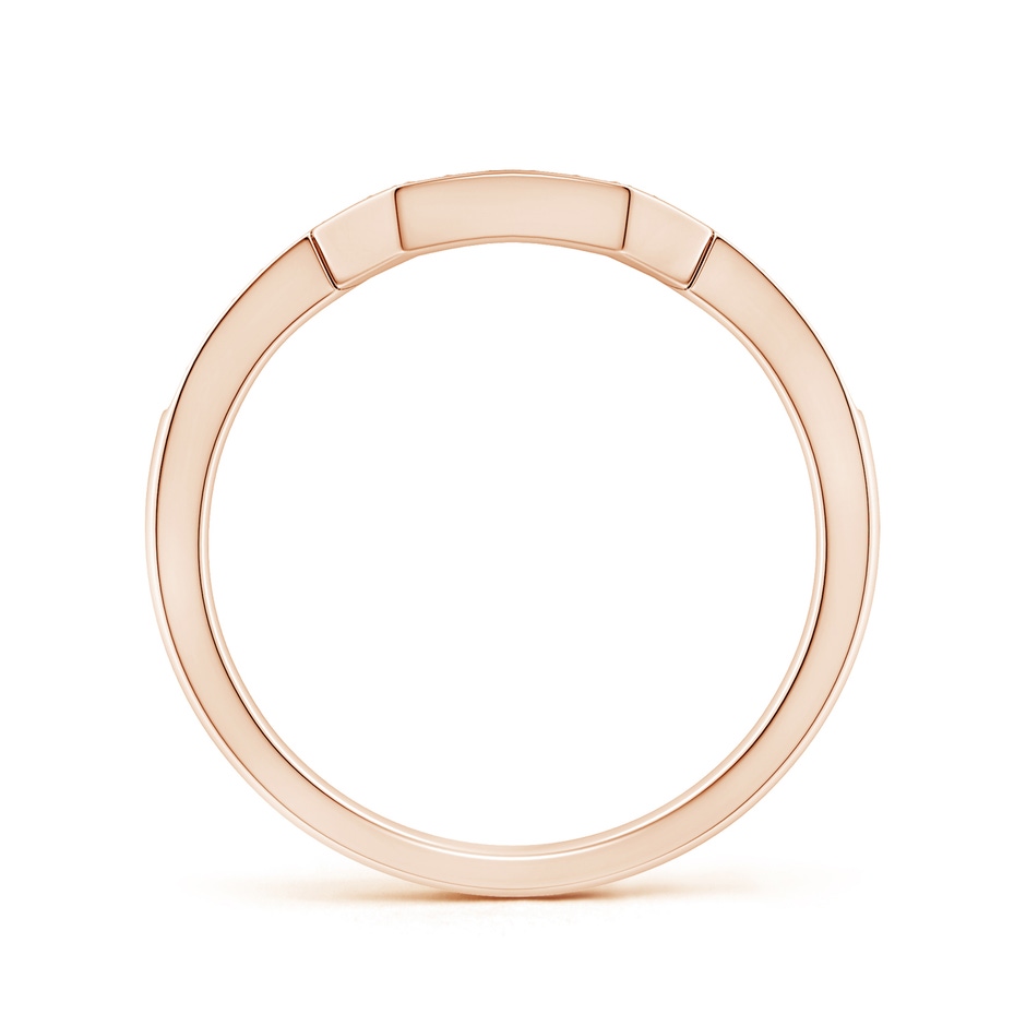 1mm HSI2 Pave-Set Diamond Contoured Women's Wedding Ring in Rose Gold side 199
