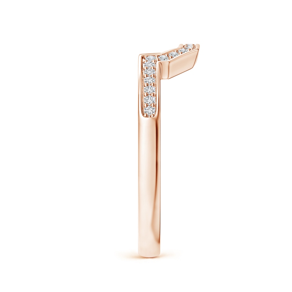 1mm HSI2 Pave-Set Diamond Contoured Women's Wedding Ring in Rose Gold side 299