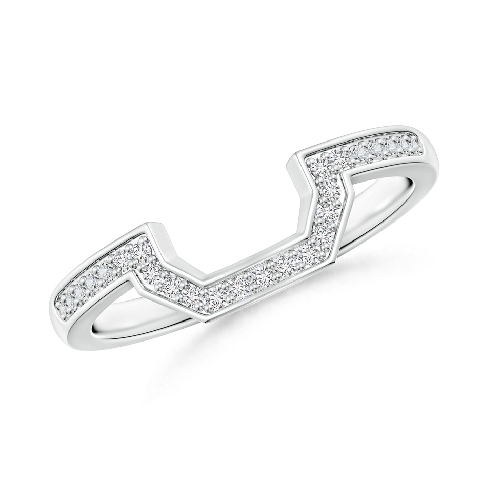 1mm HSI2 Pave-Set Diamond Contoured Women's Wedding Ring in White Gold 