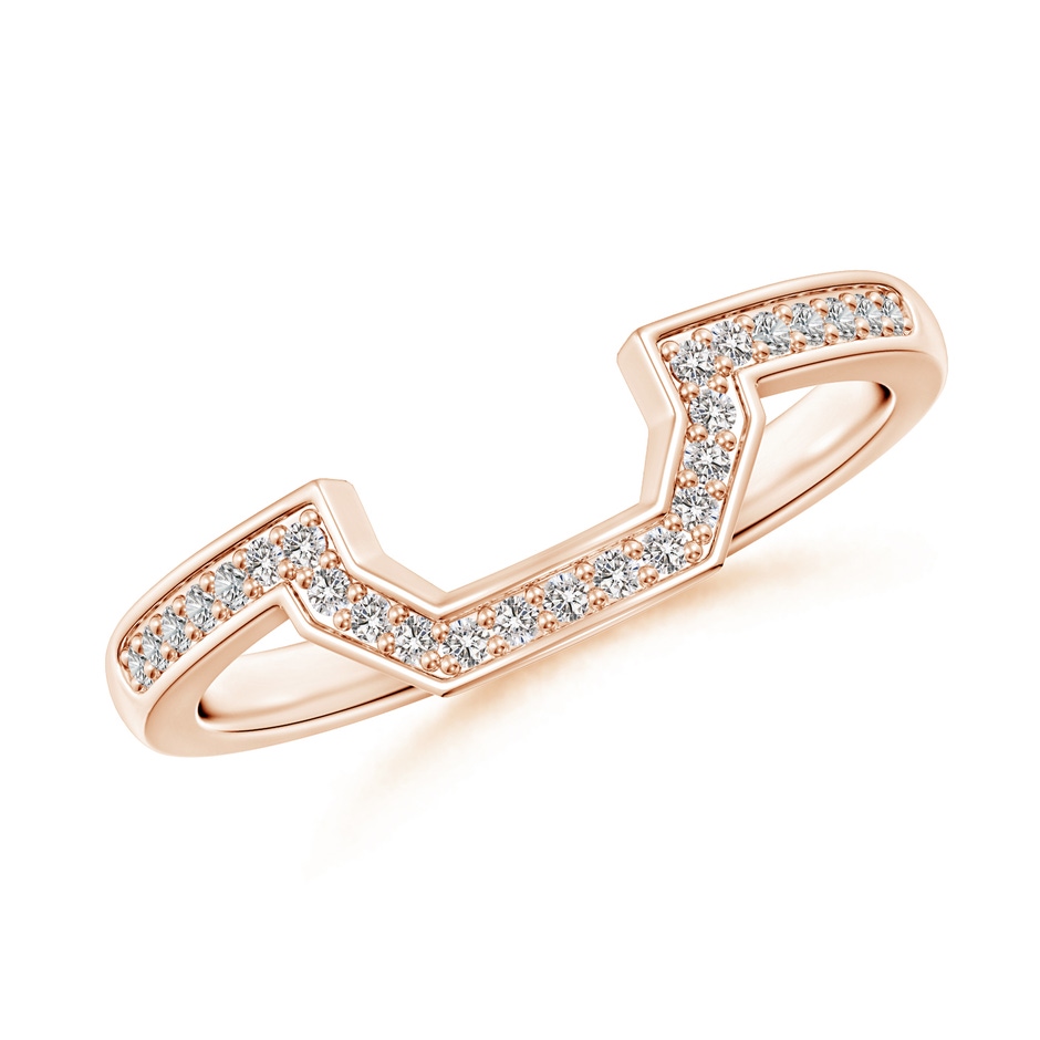 1mm II1 Pave-Set Diamond Contoured Women's Wedding Ring in 9K Rose Gold 