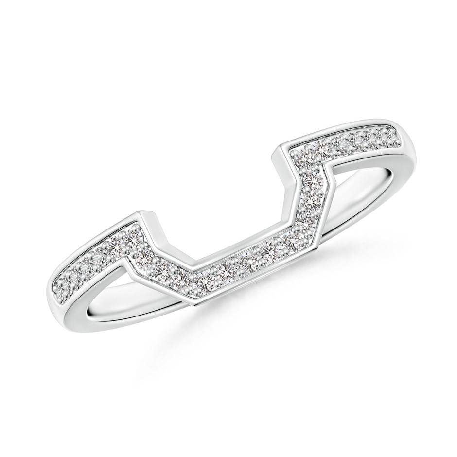 1mm II1 Pave-Set Diamond Contoured Women's Wedding Ring in White Gold 