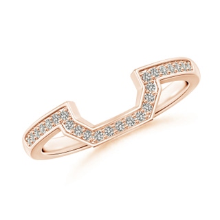 1mm JI2 Pave-Set Diamond Contoured Women's Wedding Ring in 10K Rose Gold