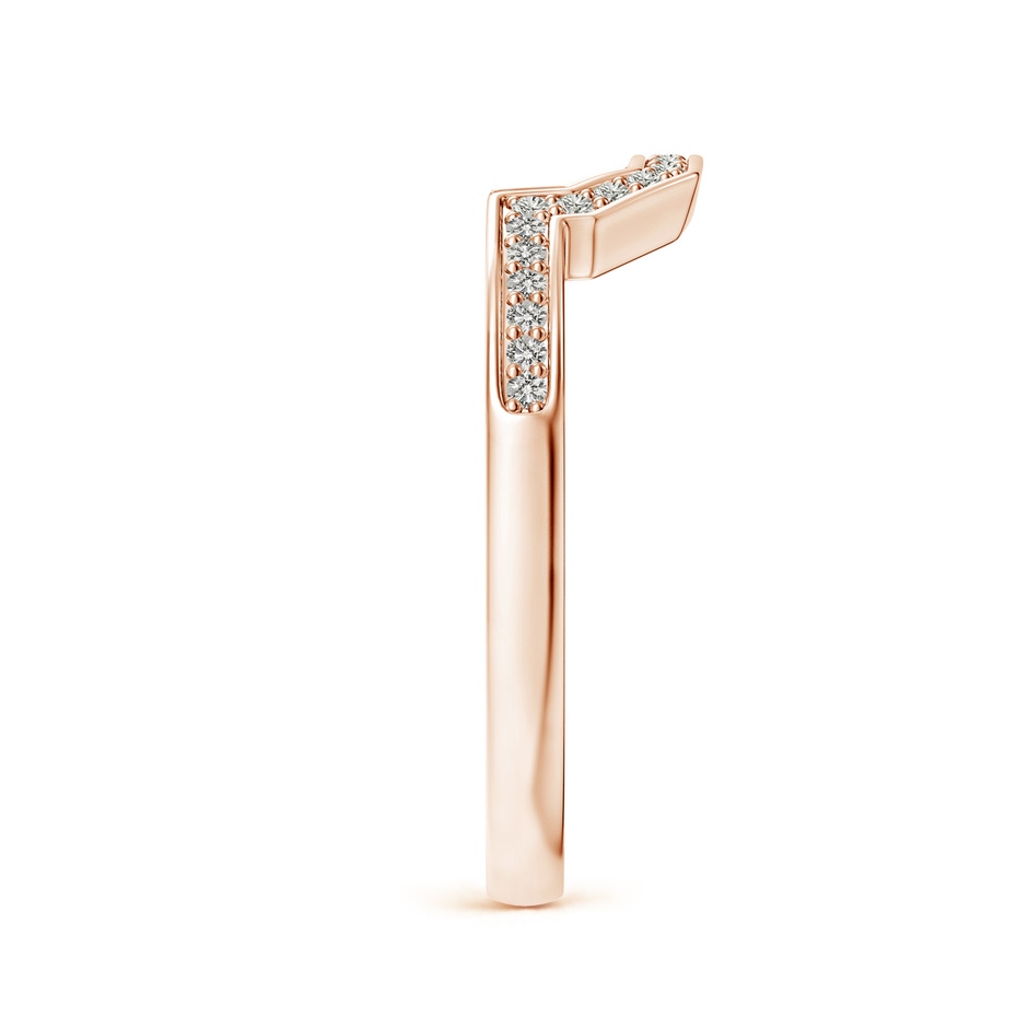 1mm JI2 Pave-Set Diamond Contoured Women's Wedding Ring in Rose Gold side 299