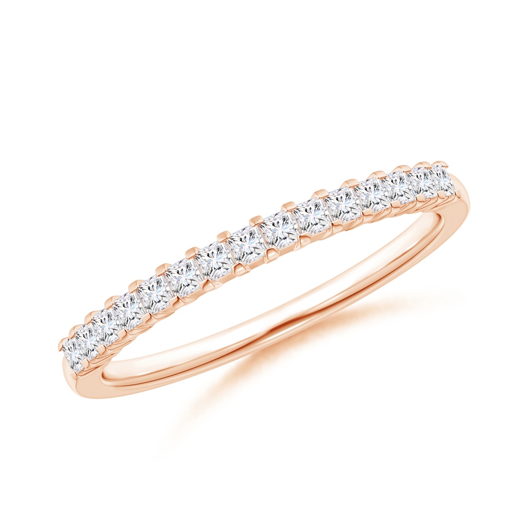 1.5mm GVS2 Princess Diamond Semi Eternity Classic Wedding Ring in Rose Gold