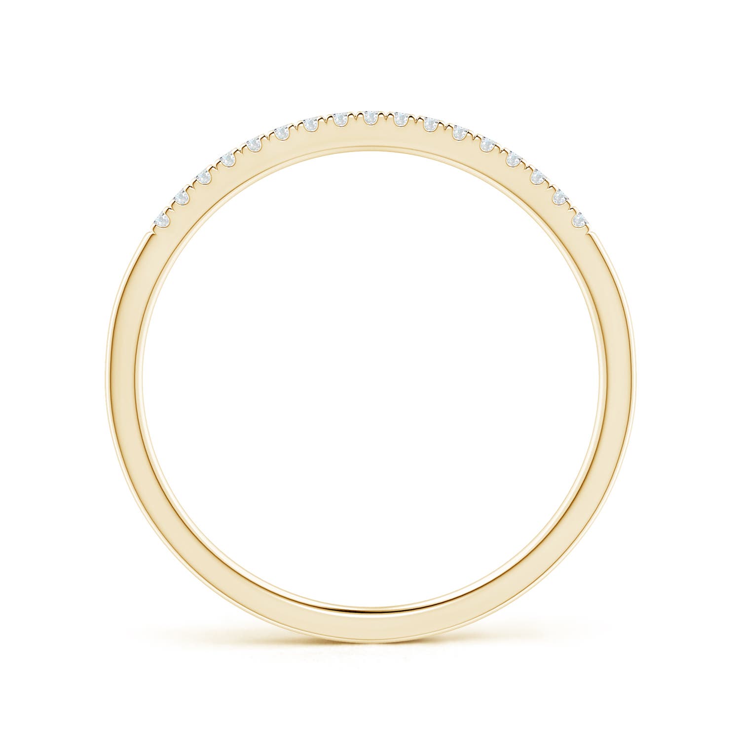 1.1mm GVS2 Fishtail Set Diamond Semi Eternity Wedding Ring for Her in 18K Yellow Gold - side 2