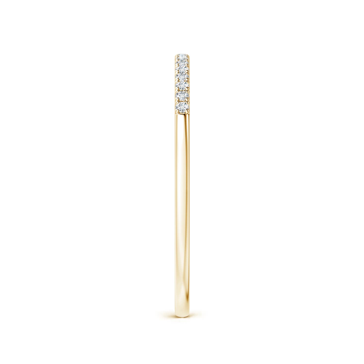 1.1mm GVS2 Fishtail Set Diamond Semi Eternity Wedding Ring for Her in 18K Yellow Gold - side 3