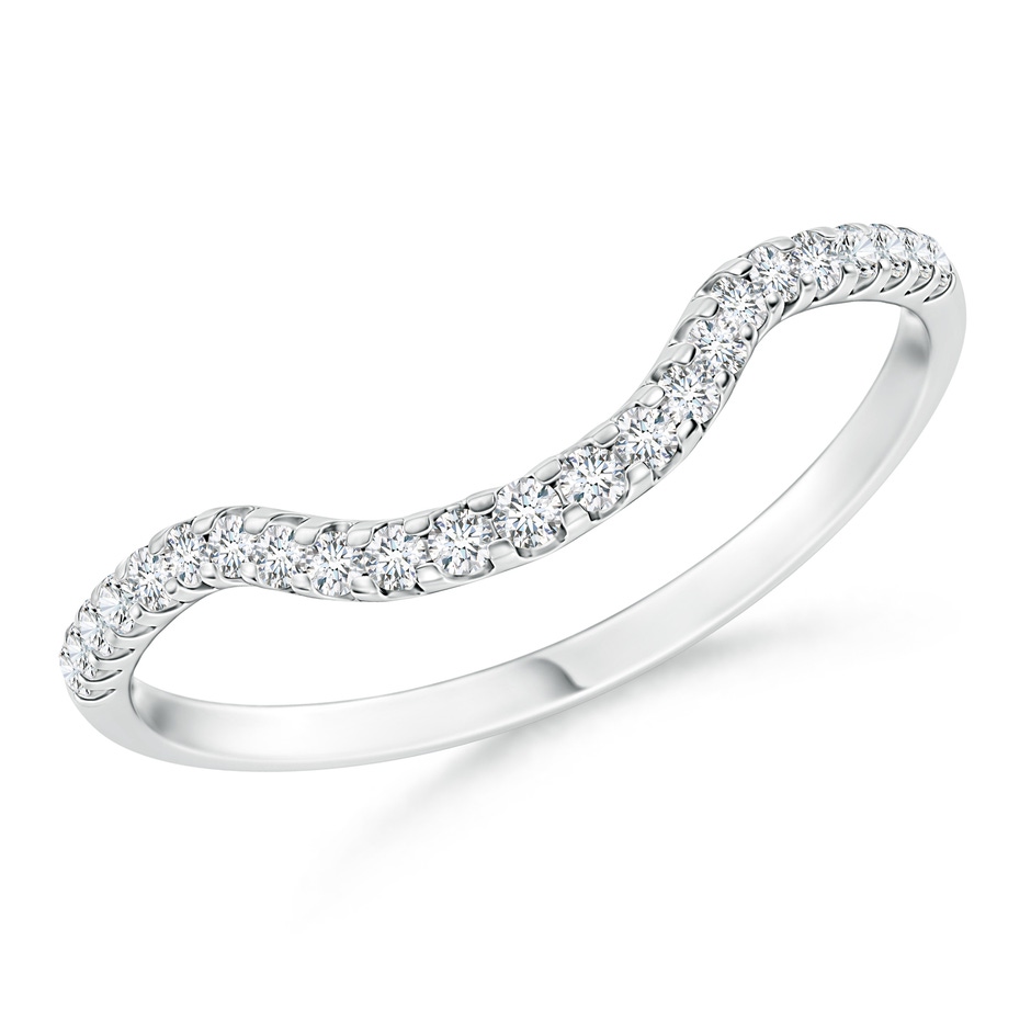 1.1mm GVS2 Prong Set Diamond Curved Wedding Ring for Women in 18K White Gold 
