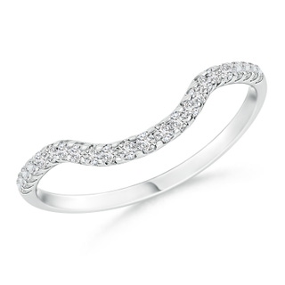 1.1mm HSI2 Prong Set Diamond Curved Wedding Ring for Women in White Gold