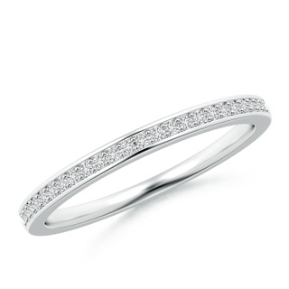 1mm HSI2 Pave Set Half Eternity Women's Diamond Wedding Ring in White Gold