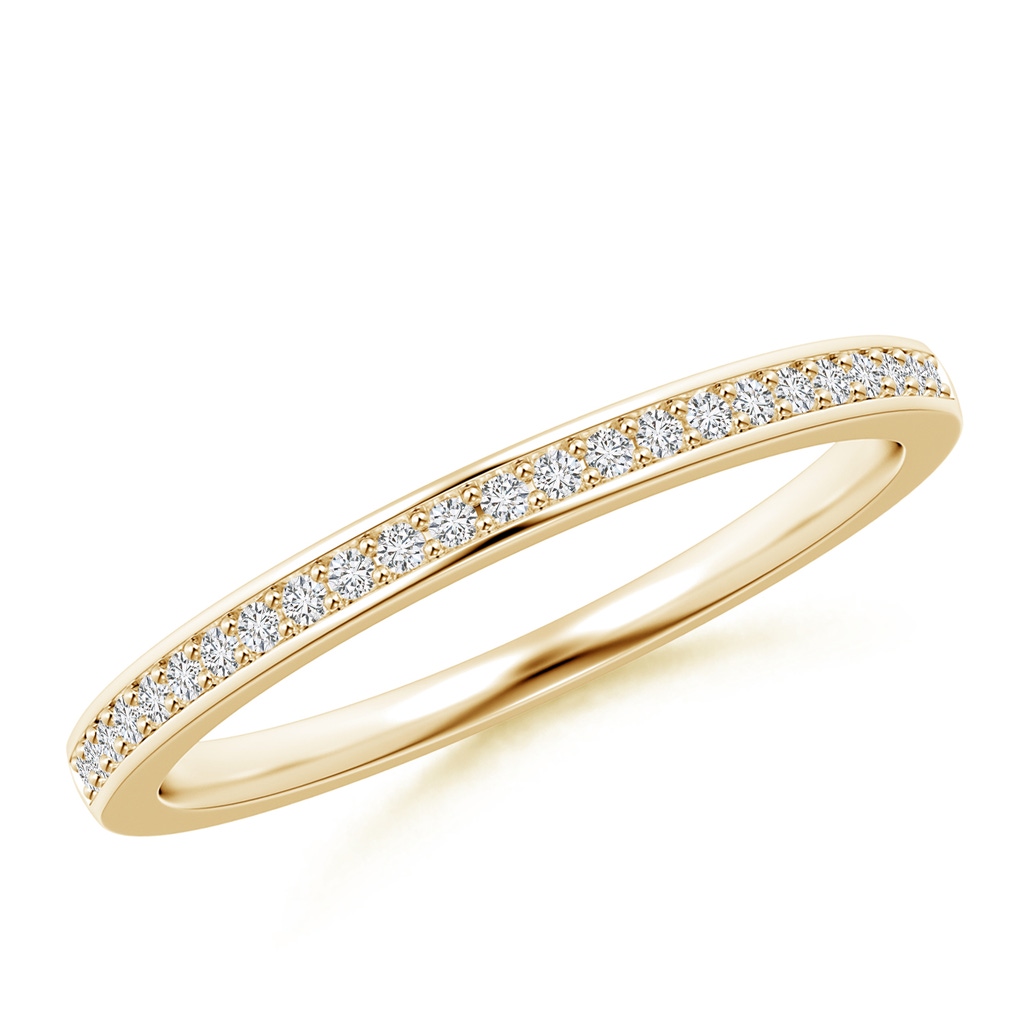 1mm HSI2 Pave Set Half Eternity Women's Diamond Wedding Ring in Yellow Gold