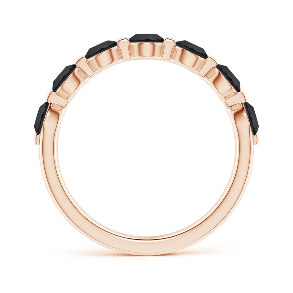 3.6mm AA Floating Enhanced Black Diamond Semi Eternity Wedding Ring for Her in 18K Rose Gold side 199