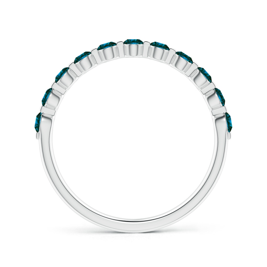 2.2mm AA Floating Enhanced Blue Diamond Semi Eternity Wedding Ring for Her in P950 Platinum side 199