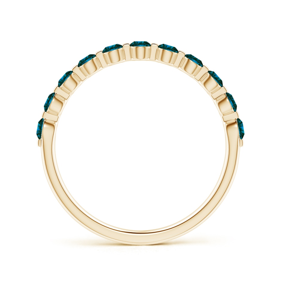 2.2mm AA Floating Enhanced Blue Diamond Semi Eternity Wedding Ring for Her in Yellow Gold side 199