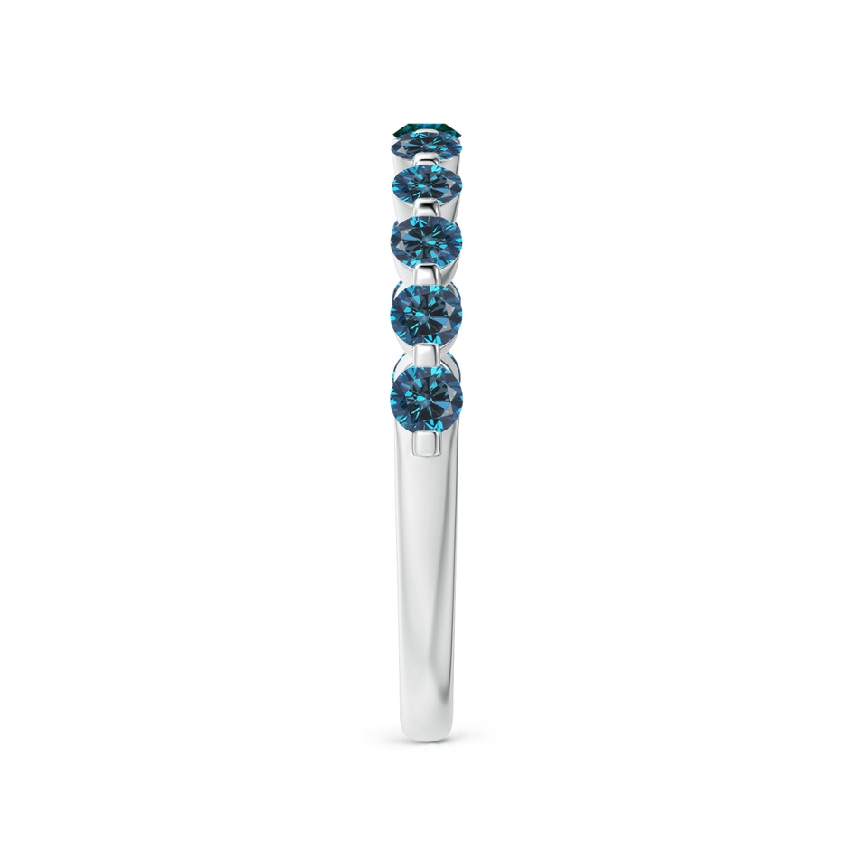 2.2mm AAA Floating Enhanced Blue Diamond Semi Eternity Wedding Ring for Her in P950 Platinum side 299