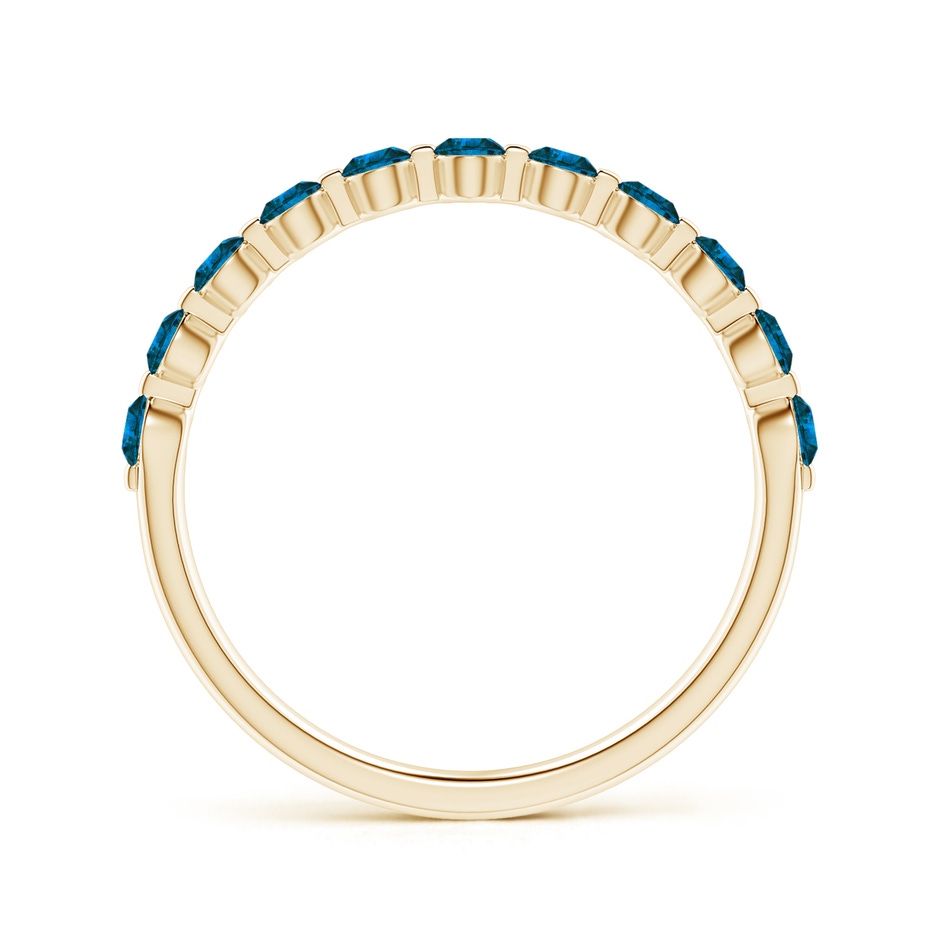 2.2mm AAA Floating Enhanced Blue Diamond Semi Eternity Wedding Ring for Her in Yellow Gold side 199