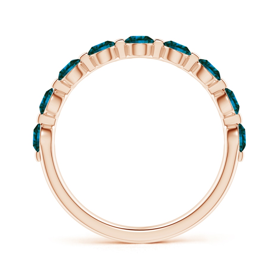 3mm AA Floating Enhanced Blue Diamond Semi Eternity Wedding Ring for Her in Rose Gold side 199