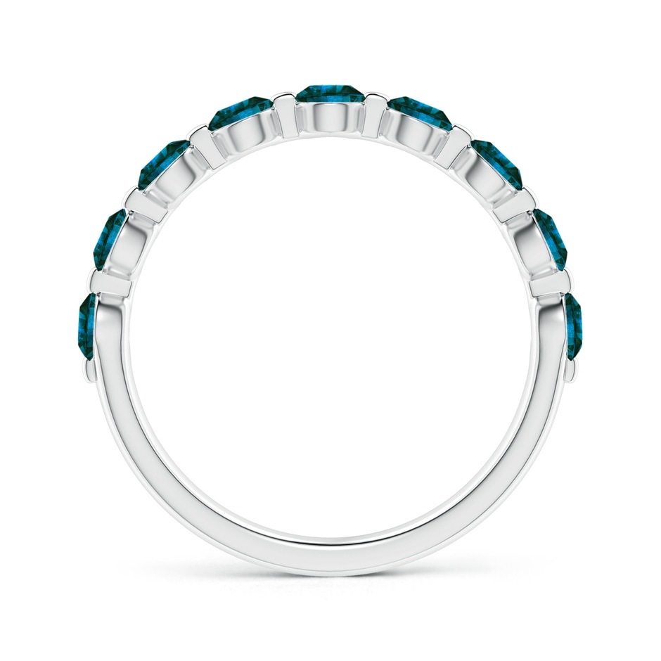 3mm AA Floating Enhanced Blue Diamond Semi Eternity Wedding Ring for Her in White Gold side 199