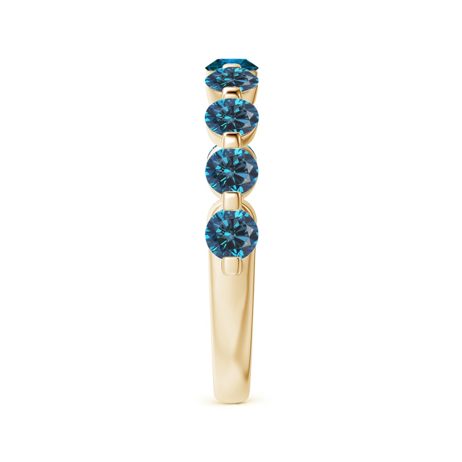 3mm AAA Floating Enhanced Blue Diamond Semi Eternity Wedding Ring for Her in Yellow Gold side 299
