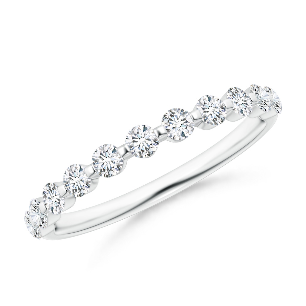 2.2mm GVS2 Floating Round Diamond Semi Eternity Wedding Ring for Her in P950 Platinum