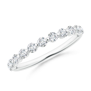 2.2mm GVS2 Floating Round Diamond Semi Eternity Wedding Ring for Her in P950 Platinum