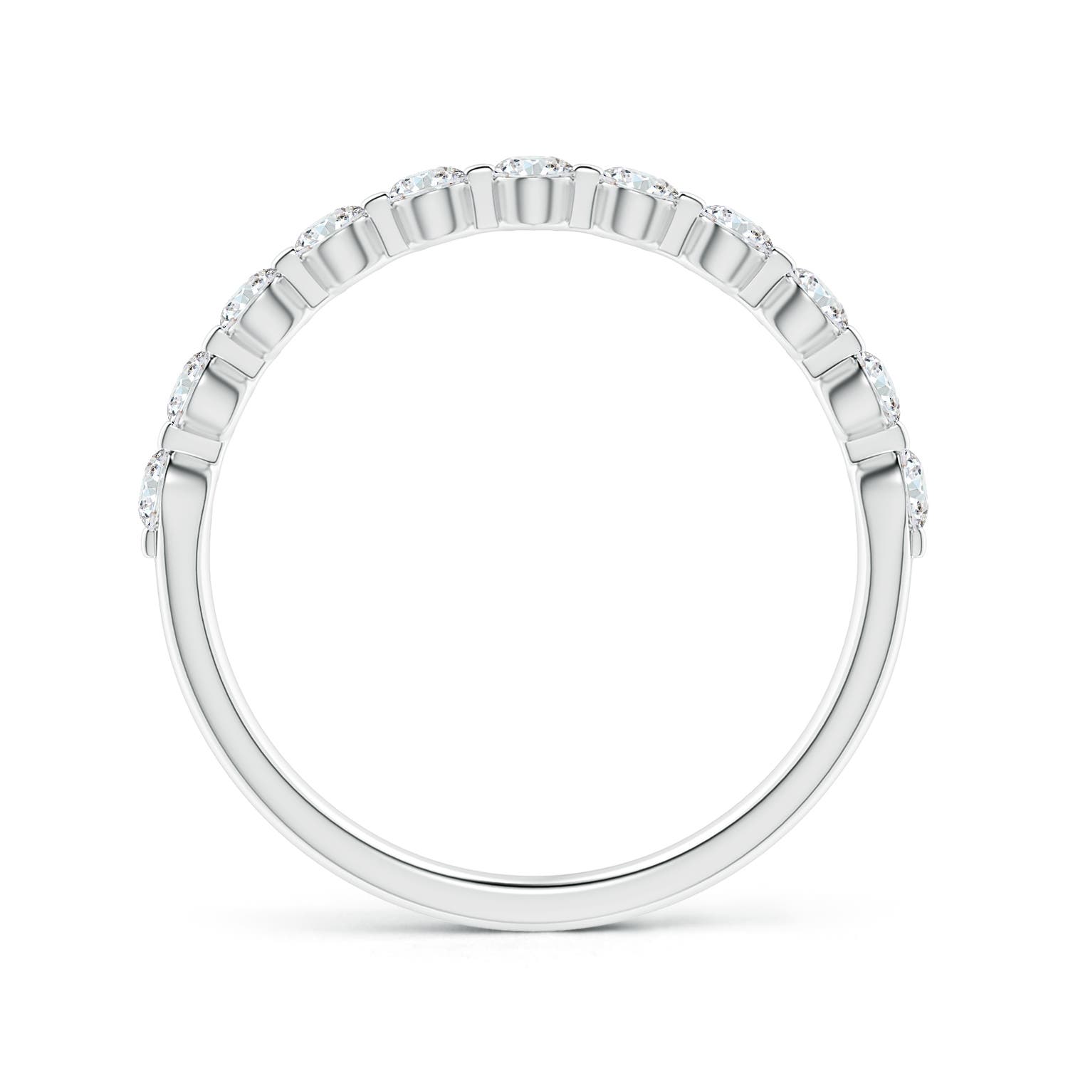 2.2mm GVS2 Floating Round Diamond Semi Eternity Wedding Ring for Her in P950 Platinum