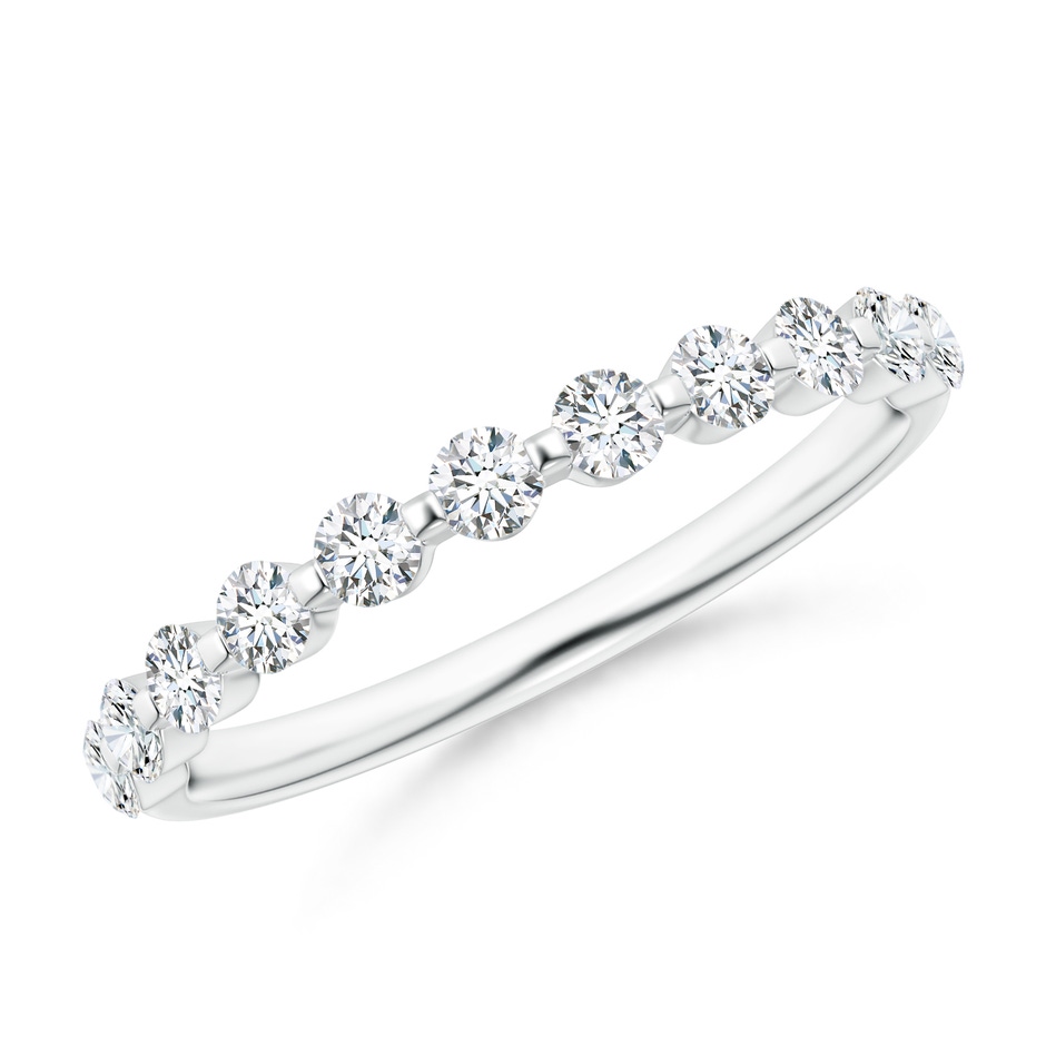 2.2mm GVS2 Floating Round Diamond Semi Eternity Wedding Ring for Her in White Gold 