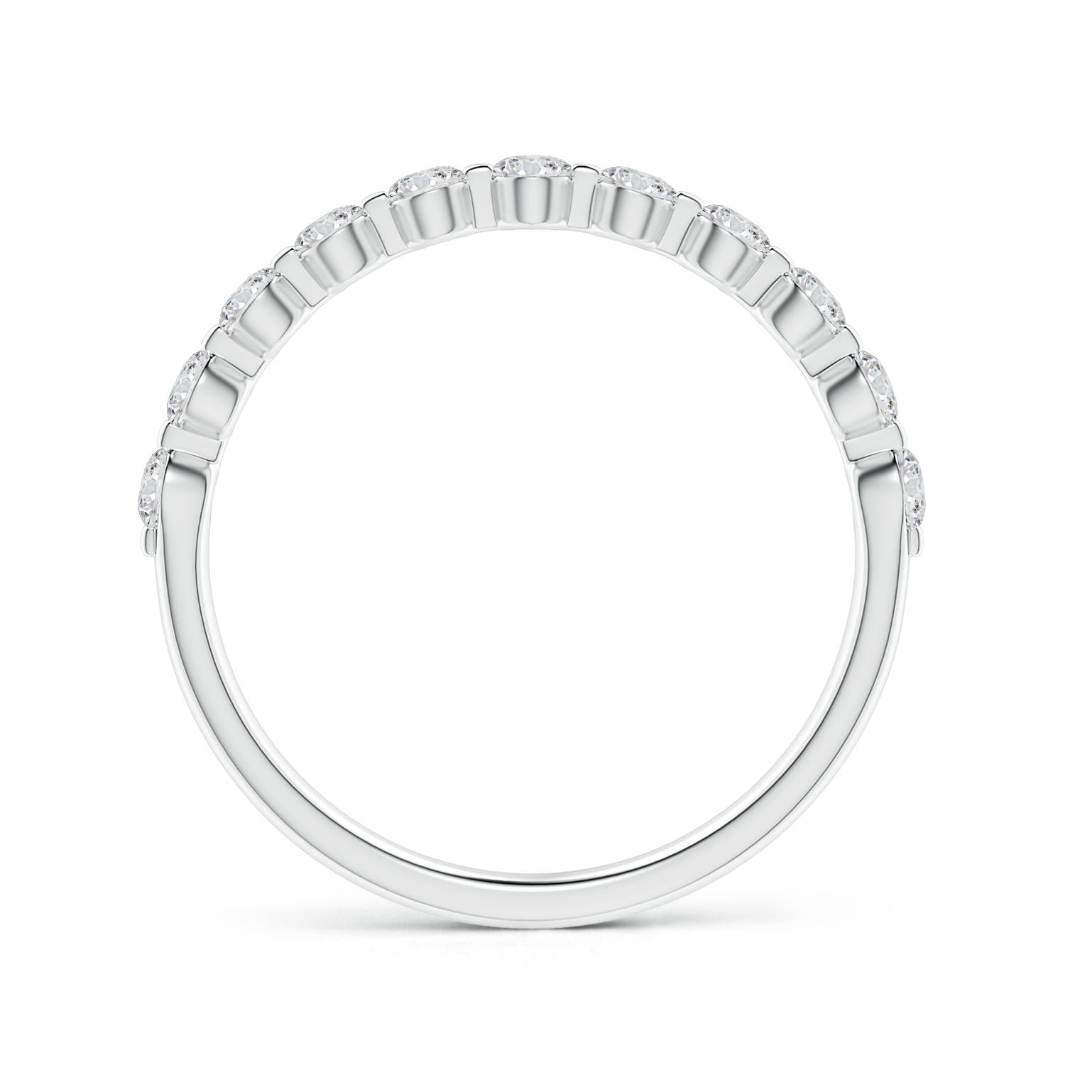 2.2mm HSI2 Floating Round Diamond Semi Eternity Wedding Ring for Her in 18K White Gold