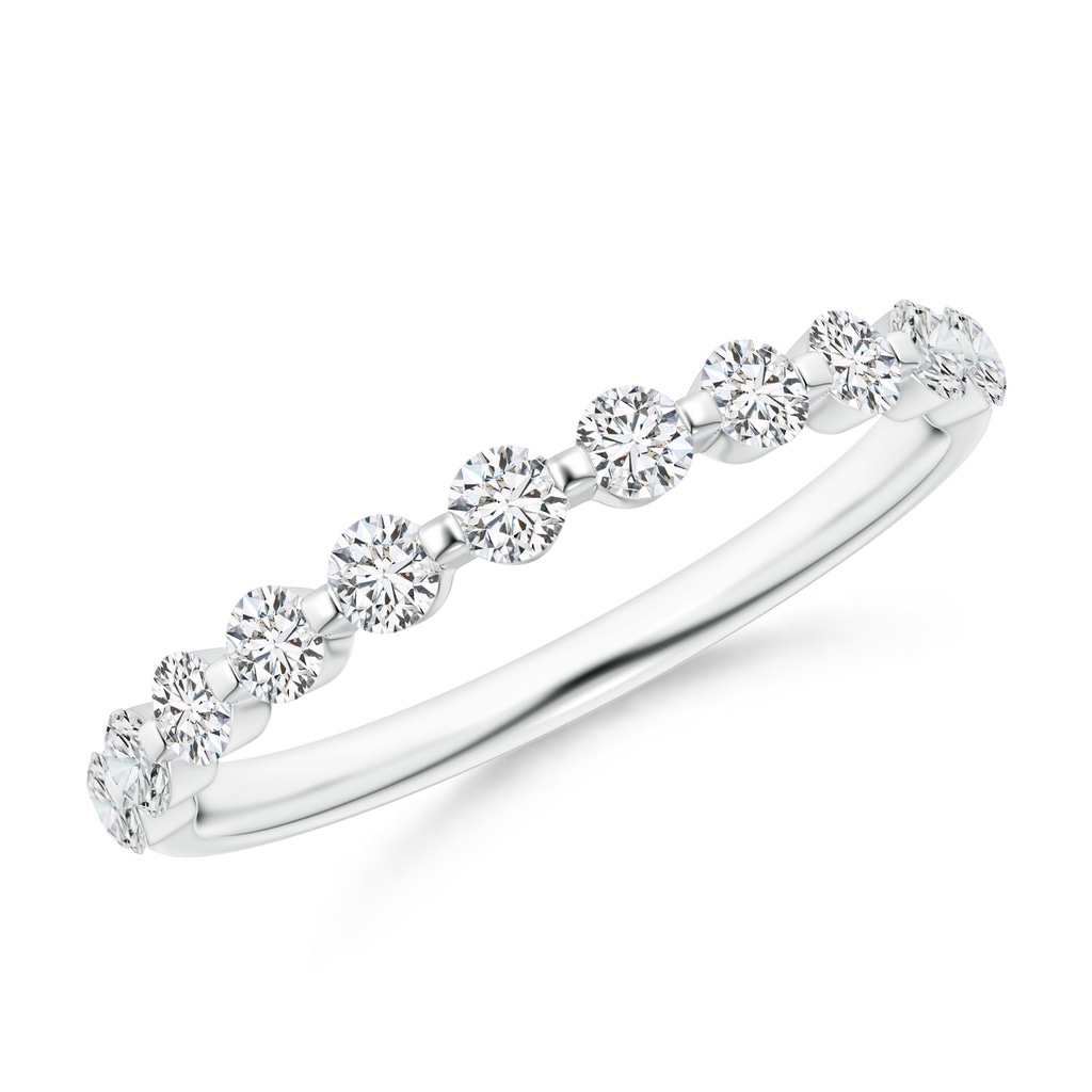 2.2mm HSI2 Floating Round Diamond Semi Eternity Wedding Ring for Her in 9K White Gold