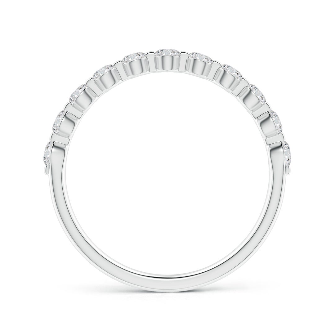 2.2mm HSI2 Floating Round Diamond Semi Eternity Wedding Ring for Her in White Gold - side 3