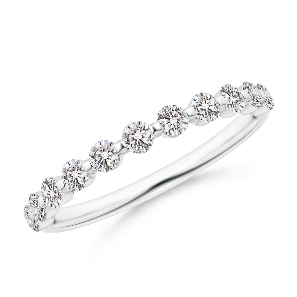 2.2mm IJI1I2 Floating Round Diamond Semi Eternity Wedding Ring for Her in White Gold