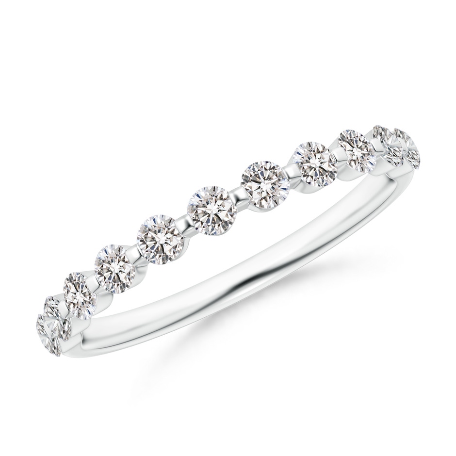 2.2mm IJI1I2 Floating Round Diamond Semi Eternity Wedding Ring for Her in White Gold 