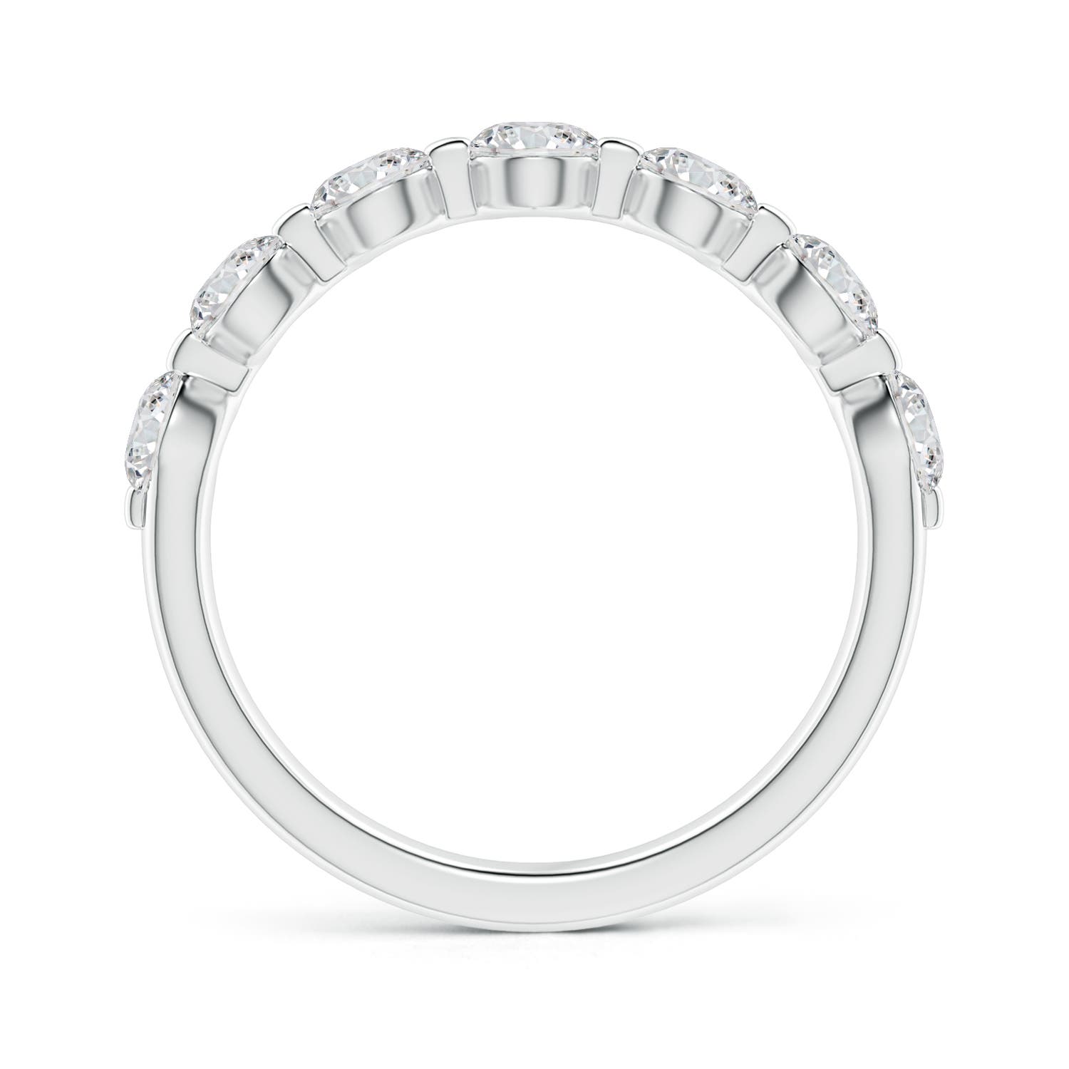 3.6mm HSI2 Floating Round Diamond Semi Eternity Wedding Ring for Her in 18K White Gold