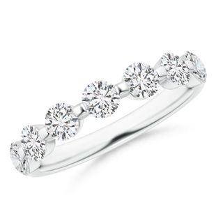 3.6mm HSI2 Floating Round Diamond Semi Eternity Wedding Ring for Her in P950 Platinum
