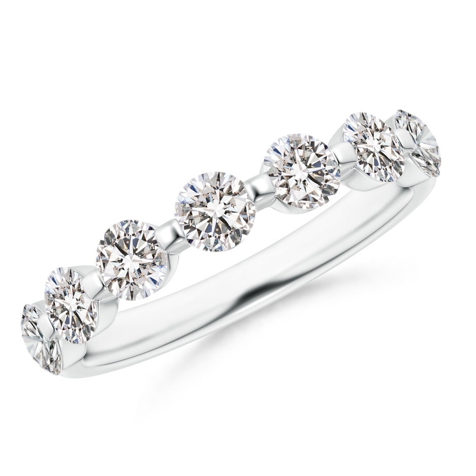 3.6mm IJI1I2 Floating Round Diamond Semi Eternity Wedding Ring for Her in White Gold 