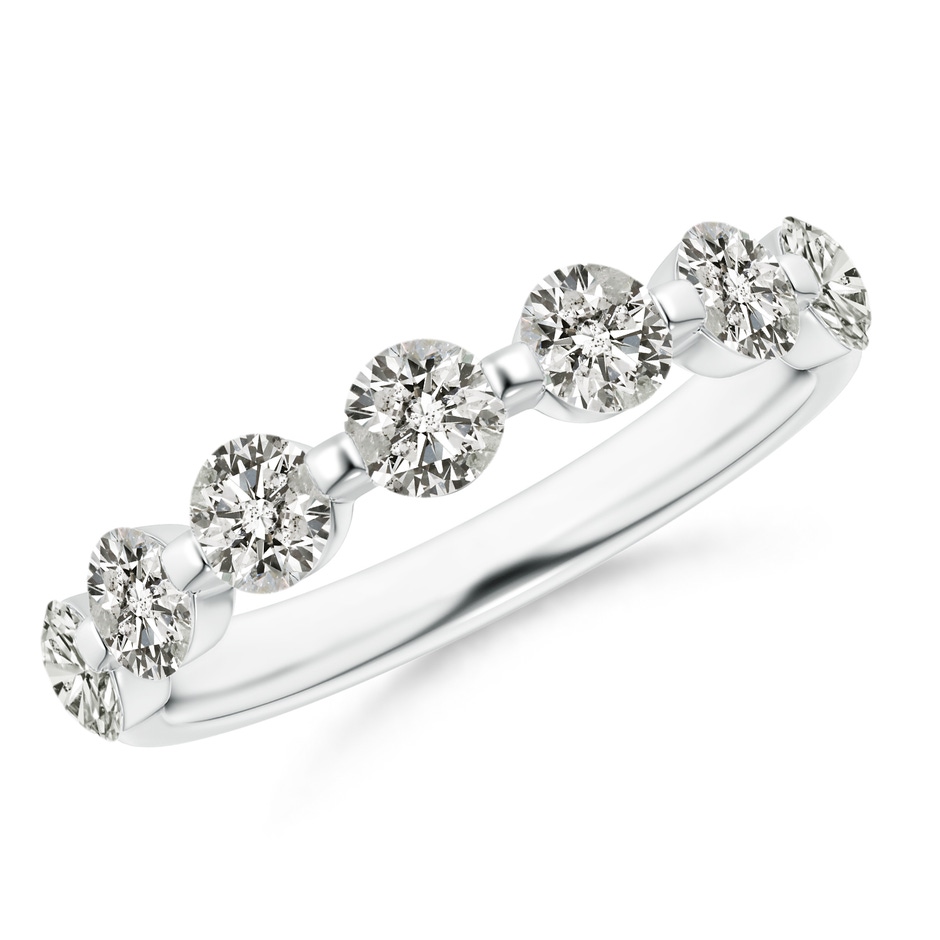 3.6mm KI3 Floating Round Diamond Semi Eternity Wedding Ring for Her in White Gold 