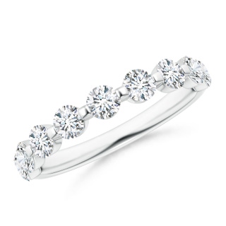 3mm GVS2 Floating Round Diamond Semi Eternity Wedding Ring for Her in P950 Platinum