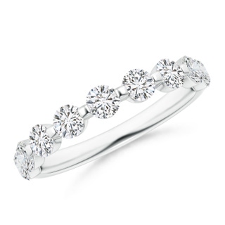 3mm HSI2 Floating Round Diamond Semi Eternity Wedding Ring for Her in P950 Platinum