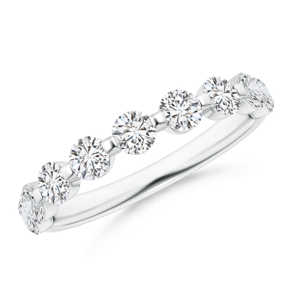 3mm HSI2 Floating Round Diamond Semi Eternity Wedding Ring for Her in P950 Platinum 