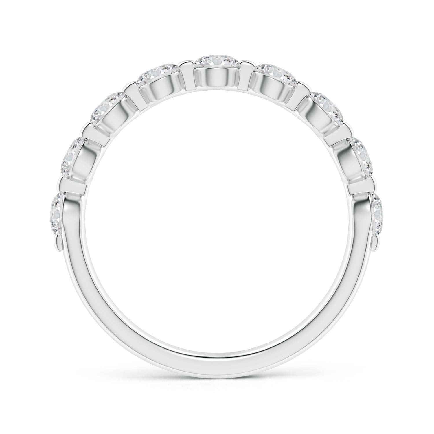 3mm HSI2 Floating Round Diamond Semi Eternity Wedding Ring for Her in P950 Platinum