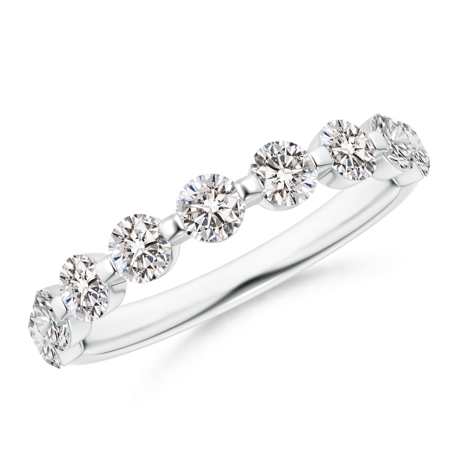 3mm IJI1I2 Floating Round Diamond Semi Eternity Wedding Ring for Her in White Gold 